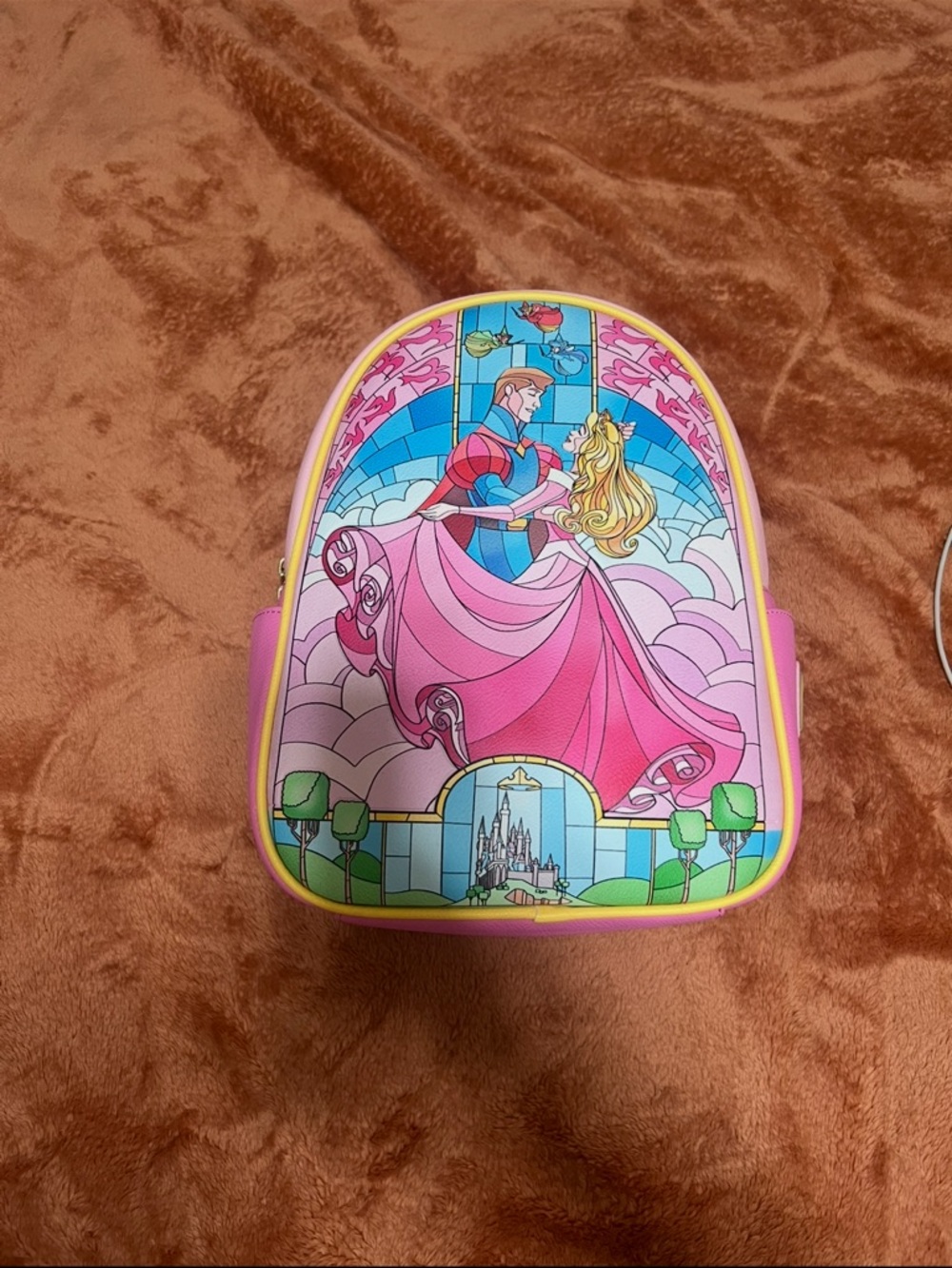 Loungefly Pink Princess Stained-Glass Mini Backpack